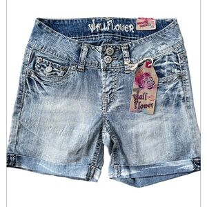 Y2k wall flower Deniem distressed shorts Size 5 NWT old school